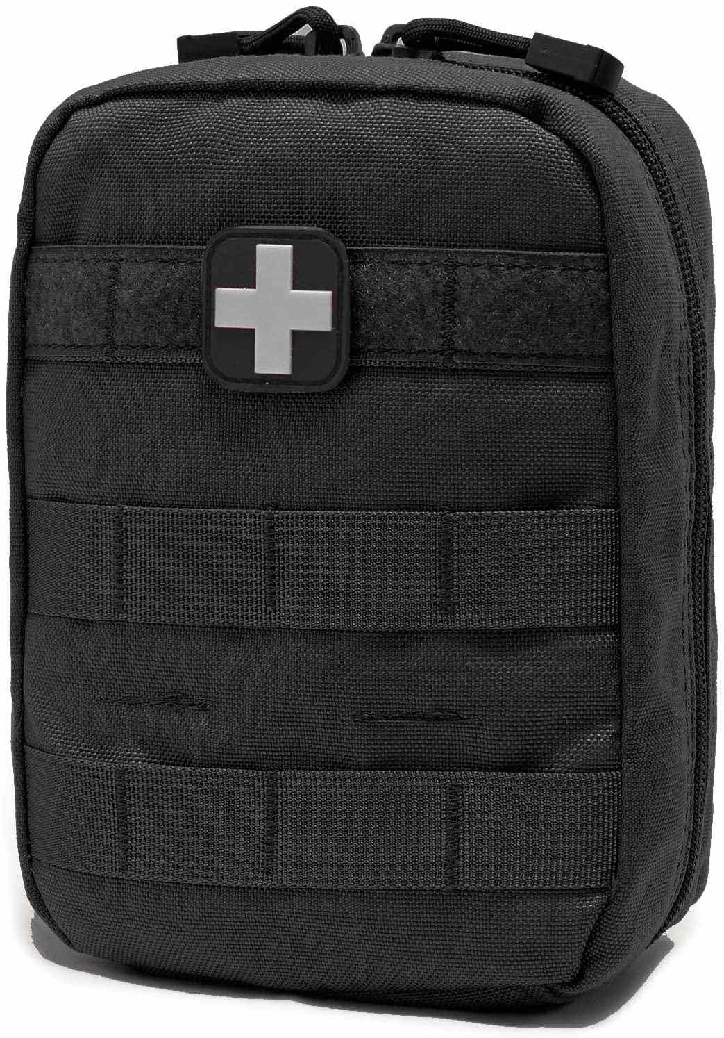 Black First Aid Pouch With Medical Supplies